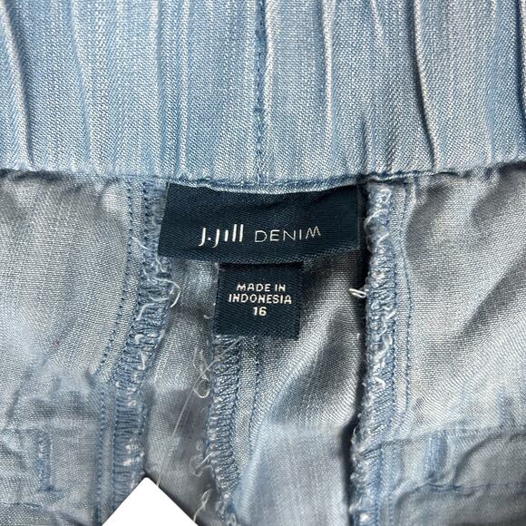 J Jill Denim Sz 16 Positano Chambray Tencel Wide Leg Pleated Pant Kauai Wash NEW - Picture 8 of 11